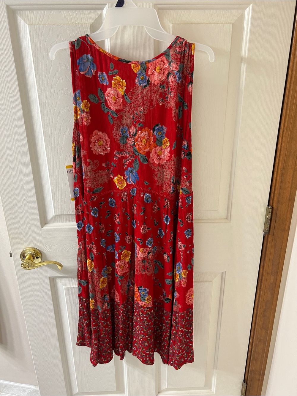 Bila Red Floral Sleeveless Midi Dress - Picture 2 of 2